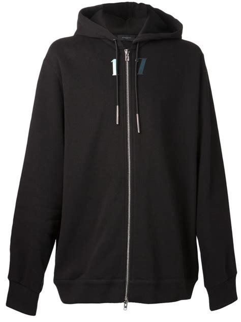 givenchy black zip up|GIVENCHY zipped hoodie in fleece .